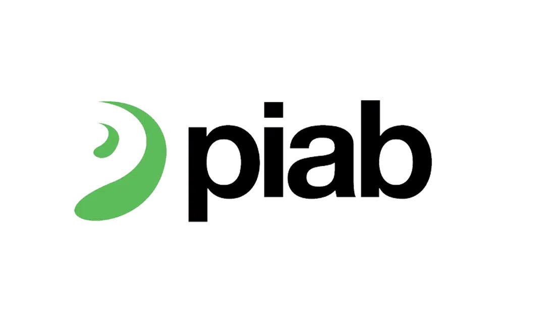 PIAB logo featuring a green curved symbol with black sans-serif text