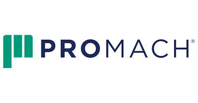 ProMach logo with teal geometric symbol and navy text